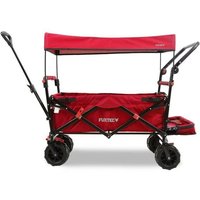 Beach Bollerwagen faltbar FX-CTB800 Rot mit Dach - Strandwagen klappbar extra breite Räder Schiebegriff & Innenraumverlängerung Feststellbremse von FUXTEC