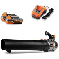 [NEUWERTIG] FUXTEC Akku Laubbläser 20V FX-E1LB20 – Inklusive 2 x Li-Ion 2Ah-Akku und 2,4A Ladestation - Laubgebläse zum Entfernen von Laub für von FUXTEC