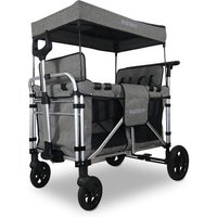 Neuwertig] Fuxtec Bollerwagen faltbar mit Dach - Transportwagen klappbar Schiebegriff erhöhte Sitze 5-Punkt-Gurt Handwagen/Leiterwagen - Das Original von FUXTEC