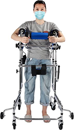 FUYAO Aufrechter Lauflernwagen für Senioren mit Sitz - Hemiplegie Rehabilitation Stehgestell Erwachsene Tragbarer Walker Gehhilfe - Idealer medizinischer Walker für Behinderte (150-180cm) von FUYAO