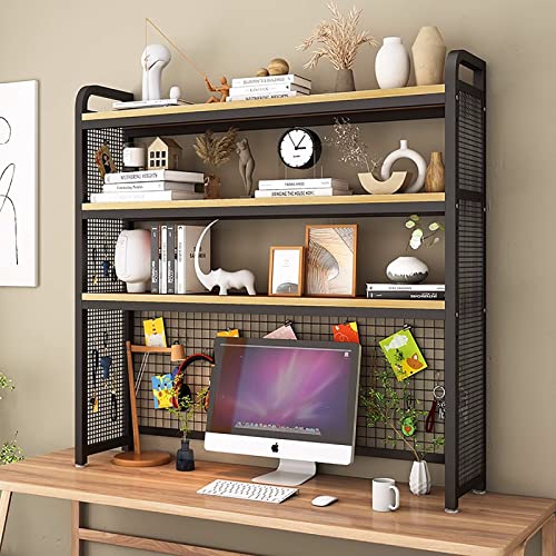 FUYAO Desktop -Bücherregal für Computertisch, 3 -Tier -Mehrzweck -Holz -Arbeitsplatte Hutch Organizer - Home Office Storage Regale für Vorräte von FUYAO