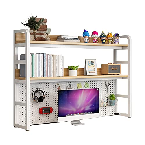 FUYAO Industrielles Schreibtisch-Bücherregal mit 2 Ebenen, Schreibtisch-Bücherregal für Computertisch, multifunktional, freistehend, Aufbewahrungsregal, Ausstellungsregal für Büro von FUYAO