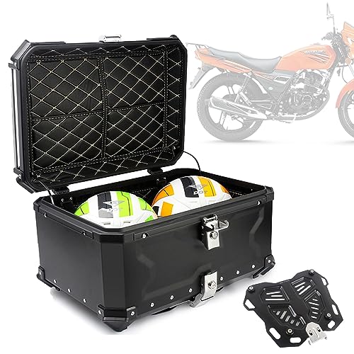 FUYAO Motorrad Koffer Aluminium Top Case Scooter Koffer, 45L 55L 65L 80L 100L wasserdichte Helmkoffer Motorradhecktasche Für Roller, Motorrad, Moped & Quad von FUYAO