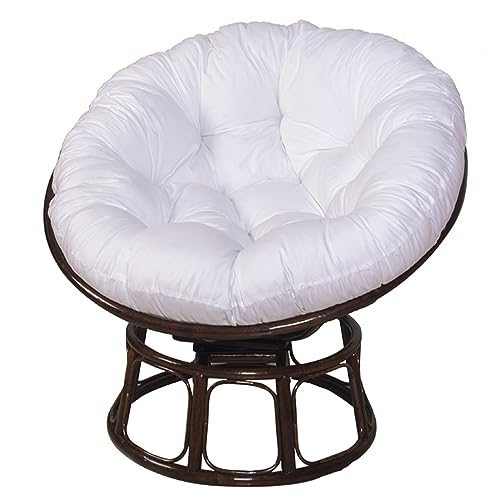 FUYAO Papasan Stuhl Kissen, Dicke Atmungsaktive Abnehmbare Papasansessel Kissen, Kein Geruch Colorfast Swing Hängende Ei Pad Für Innen/Outdoor, Lieblingskissen Für Haustiere(Size:130cm,Color:White) von FUYAO