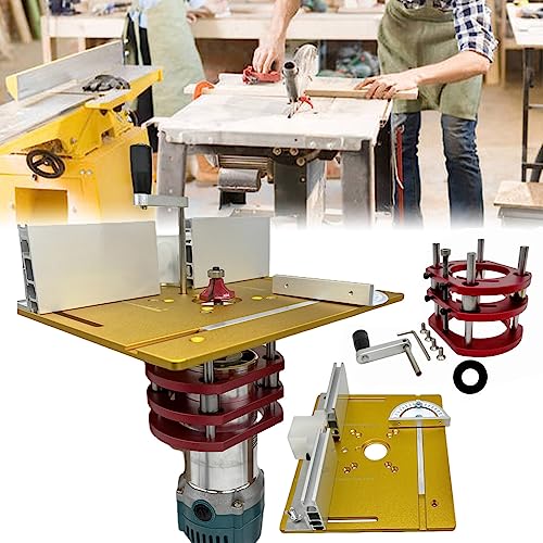 Router Lift Aluminium Router Tisch Insert Platte Frästisch Für Oberfräsen Set Frästisch Einlegeplatten Präzise Router Lift Für Holz Router Trimmen Maschine Werkbänke von FUYAO