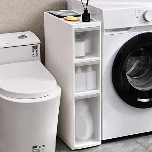 Schmaler Badezimmer-Unterschrank, vertikale Aufbewahrungseinheit mit 2/3/4/5/6 Schubladen, große Kapazität, schmaler Schubladenwagen mit Rollen, platzsparender Aufbewahrungsturm für Badezimmer Schmaler Badezimmer-Unterschrank, vertikale Aufbewahrungseinheit mit 2/3/4/5/6 Schubladen, große Kapazität, schmaler Schubladenwagen mit Rollen, platzsparender Aufbewahrungsturm für Badezimmer von FUYAO