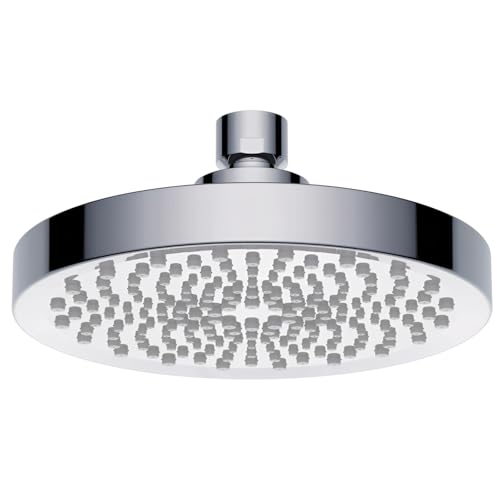 FUYIOCN Regenduschkopf, 6 Zoll Hochdruck-Regenduschköpfe mit verstellbarem Winkel, luxuriöses Chrom-Finish, werkzeuglose Installation, universeller G1/2-Zoll-Anschluss FUYIOCN Regenduschkopf, 6 Zoll Hochdruck-Regenduschköpfe mit verstellbarem Winkel, luxuriöses Chrom-Finish, werkzeuglose Installation, universeller G1/2-Zoll-Anschluss von FUYIOCN