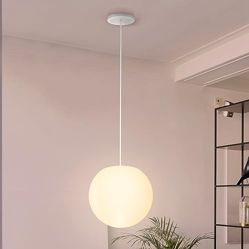 FUYO LED Pendelleuchte 25cm Dimmbare Hängelampe Smart Kugelleuchte mit RGB Farbwechsel, Fernbedienung&App-Steuerung, Tischleuchte Kugellampe für Innen Außen Schlafzimmer Wohnzimmer Garten von FUYO