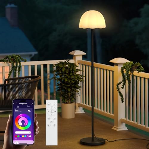 FUYO LED Stehlampe, E27 Standleuchte, Dimmbar Warmweiß und RGB Stehlampe, 140cm Innenbereich Dekor, LED Floor Lamp für Dekoration, Wohnzimmer, Balkon, schlafzimmer von FUYO