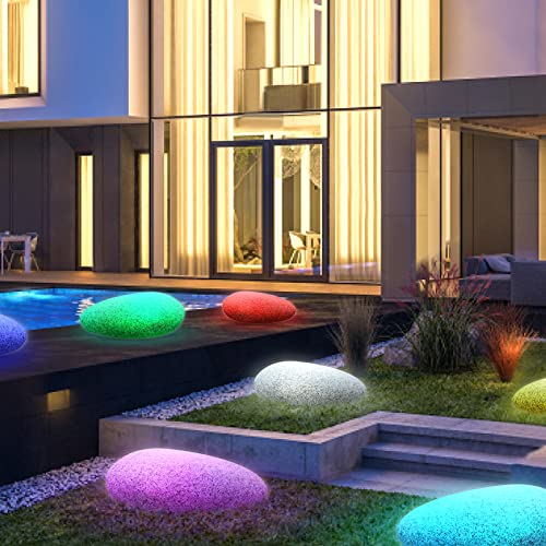 FUYO Große LED Solarlampe Garten, Solarleuchte mit Fernbedienung Solar Stein Kugel Lampe Dekoleuchte Außen Innen Wasserdicht 8 Farben Solarlampen für Hof Rasen FUYO Große LED Solarlampe Garten, Solarleuchte mit Fernbedienung Solar Stein Kugel Lampe Dekoleuchte Außen Innen Wasserdicht 8 Farben Solarlampen für Hof Rasen von FUYO