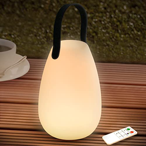 FUYO Outdoor Lampe LED Akku Tischleuchte Tragbare Kabellos Dimmbare Tischlampe mit 8 Farben Farbwechsel Gartenlampe perfekt für schlafzimmer wohnzimmer außen BBQ garten ostern dekoration von FUYO