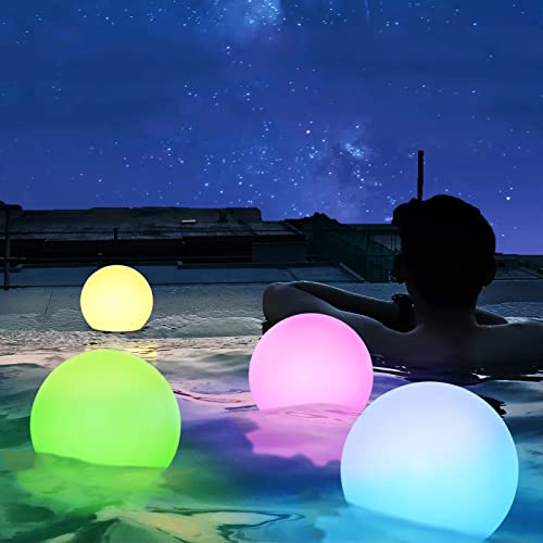 Solarlampen für Außen, 3 Stück Solarlampe Garten Led Solarleuchte mit Fernbedienung 8 Farben Solar-Deko-Stein Solar Kugel Außen Innen IP67 Wasserdicht für Gartenweg Schwimmbad Rasen von FUYO