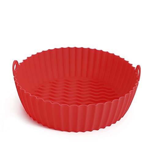 FUYTERY Silikon-Luftfritteuse Wiederverwendbare Auskleidung Hitzebeständiges Pergament (für 3 bis 5 QT) (Rot, 6.7) von FUYTERY