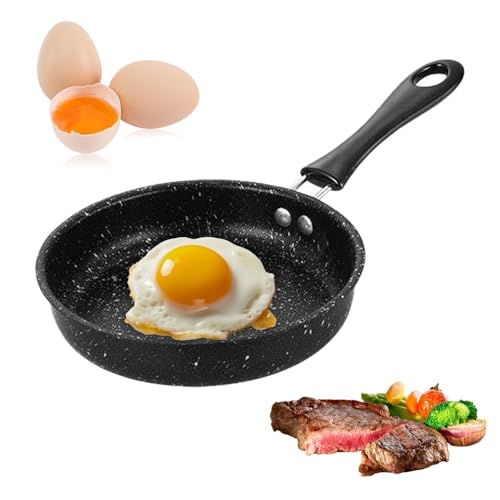 FUYTSUO Spiegelei Pfanne, Kleine Pfanne, Bratpfanne 14 cm, Mini Pfanne, Pfanne Induktion geeignet, Pfanne mit echten Steinpartikeln beschichtet, Antihaft-Ausführung von FUYTSUO