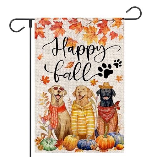 FUYUCHEN Gartenflagge "Happy Fall", 30,5 x 45,7 cm, vertikal, doppelseitig, Herbst-Ahornblätter, Kürbisse, saisonale Erntedankfest, Urlaub, Außendekoration FUYUCHEN Gartenflagge "Happy Fall", 30,5 x 45,7 cm, vertikal, doppelseitig, Herbst-Ahornblätter, Kürbisse, saisonale Erntedankfest, Urlaub, Außendekoration von FUYUCHEN