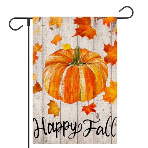 FUYUCHEN Happy Fall Kürbis-Gartenflagge, 30,5 x 45,7 cm, doppelseitig, außen Ahornblätter, Erntedankfest, Hof, Herbst, Outdoor-Dekoration FUYUCHEN Happy Fall Kürbis-Gartenflagge, 30,5 x 45,7 cm, doppelseitig, außen Ahornblätter, Erntedankfest, Hof, Herbst, Outdoor-Dekoration von FUYUCHEN