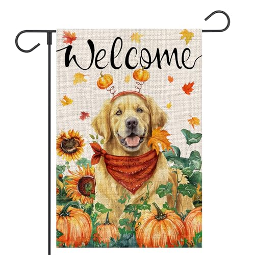 FUYUCHEN Hunde-Gartenflagge, 30,5 x 45,7 cm, doppelseitig, Herbstblätter, Kürbisse, saisonale Willkommensfeiertage, Außendekoration FUYUCHEN Hunde-Gartenflagge, 30,5 x 45,7 cm, doppelseitig, Herbstblätter, Kürbisse, saisonale Willkommensfeiertage, Außendekoration von FUYUCHEN