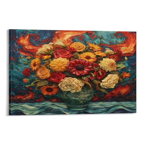 FUYUETTG Aquarell-Blumen-Wandkunst, Vintage-Vase, Blumenpflanzengemälde, Druck auf strukturierter Leinwand, Wandposter, Kunstwerk für Wohnzimmer, Schlafzimmer, Büro, Dekorrahmen, 30 x 45 cm FUYUETTG Aquarell-Blumen-Wandkunst, Vintage-Vase, Blumenpflanzengemälde, Druck auf strukturierter Leinwand, Wandposter, Kunstwerk für Wohnzimmer, Schlafzimmer, Büro, Dekorrahmen, 30 x 45 cm von FUYUETTG