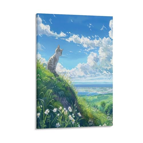 FUYUETTG Cartoon-Katzen-Leinwandkunst, schöner Tier-, Stadt-, Berggemäldedruck auf strukturierter Leinwand, Wandposter, Kunstwerk für Wohnzimmer, Schlafzimmer, Büro, Dekorrahmen, 50 x 75 cm FUYUETTG Cartoon-Katzen-Leinwandkunst, schöner Tier-, Stadt-, Berggemäldedruck auf strukturierter Leinwand, Wandposter, Kunstwerk für Wohnzimmer, Schlafzimmer, Büro, Dekorrahmen, 50 x 75 cm von FUYUETTG