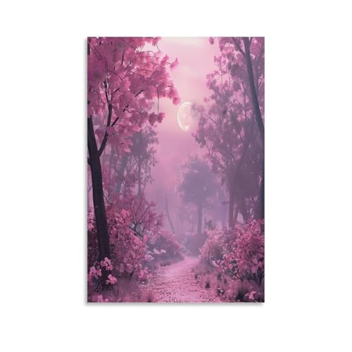 FUYUETTG Fantasy-Baum-Leinwand-Kunst, neblige Waldpflanzen, Mond, Vintage-Maldruck auf strukturierter Leinwand, Wandposter, Kunstwerk für Wohnzimmer, Schlafzimmer, Büro, Dekoration, ungerahmt, 50 x 75 FUYUETTG Fantasy-Baum-Leinwand-Kunst, neblige Waldpflanzen, Mond, Vintage-Maldruck auf strukturierter Leinwand, Wandposter, Kunstwerk für Wohnzimmer, Schlafzimmer, Büro, Dekoration, ungerahmt, 50 x 75 von FUYUETTG
