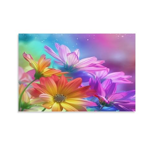 FUYUETTG Kunstdruck auf Leinwand, Motiv: Bunte Blumen, schöner Blumengarten, Gemälde auf strukturierter Leinwand, Wandposter, Kunstwerk für Wohnzimmer, Schlafzimmer, Büro, Dekoration, ungerahmt, 50 x FUYUETTG Kunstdruck auf Leinwand, Motiv: Bunte Blumen, schöner Blumengarten, Gemälde auf strukturierter Leinwand, Wandposter, Kunstwerk für Wohnzimmer, Schlafzimmer, Büro, Dekoration, ungerahmt, 50 x von FUYUETTG