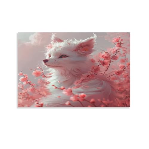FUYUETTG Kunstdruck auf Leinwand, Motiv: Fuchs, florale botanische Natur, Tiergemälde auf strukturierter Leinwand, Wandposter, Kunstwerk für Wohnzimmer, Schlafzimmer, Büro, Dekoration, ungerahmt 60 x FUYUETTG Kunstdruck auf Leinwand, Motiv: Fuchs, florale botanische Natur, Tiergemälde auf strukturierter Leinwand, Wandposter, Kunstwerk für Wohnzimmer, Schlafzimmer, Büro, Dekoration, ungerahmt 60 x von FUYUETTG