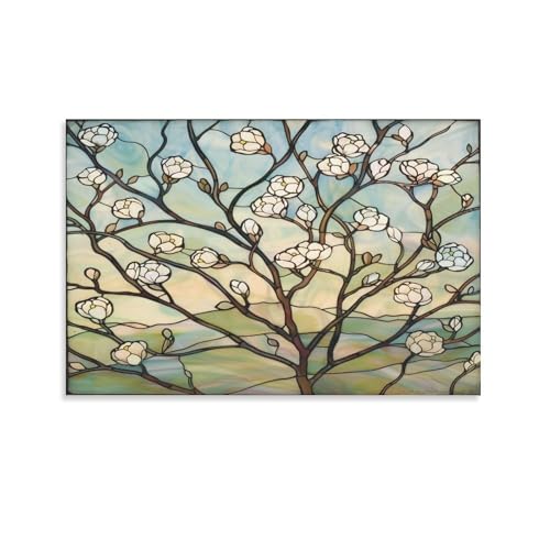 FUYUETTG Kunstdruck auf Leinwand, Motiv: Marmor-Blumen, rustikale Zweige, weiße Blumen, Gemälde auf strukturierter Leinwand, Wandposter, Kunstwerk für Wohnzimmer, Schlafzimmer, Büro, Dekoration FUYUETTG Kunstdruck auf Leinwand, Motiv: Marmor-Blumen, rustikale Zweige, weiße Blumen, Gemälde auf strukturierter Leinwand, Wandposter, Kunstwerk für Wohnzimmer, Schlafzimmer, Büro, Dekoration von FUYUETTG