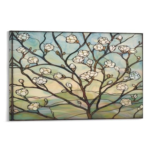 FUYUETTG Kunstdruck auf Leinwand, Motiv: Marmor-Blumen, rustikale Zweige, weiße Blumen, Gemälde auf strukturierter Leinwand, Wandposter, Kunstwerk für Wohnzimmer, Schlafzimmer, Büro, Dekorrahmen, 40 x FUYUETTG Kunstdruck auf Leinwand, Motiv: Marmor-Blumen, rustikale Zweige, weiße Blumen, Gemälde auf strukturierter Leinwand, Wandposter, Kunstwerk für Wohnzimmer, Schlafzimmer, Büro, Dekorrahmen, 40 x von FUYUETTG