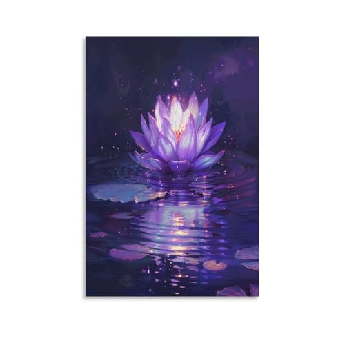 FUYUETTG Kunstdruck auf Leinwand, Motiv: Wasserlous, schöne Blume, Natur, rustikaler Gemälde, Druck auf strukturierter Leinwand, Wandposter, Kunstwerk für Wohnzimmer, Schlafzimmer, Büro, Dekoration FUYUETTG Kunstdruck auf Leinwand, Motiv: Wasserlous, schöne Blume, Natur, rustikaler Gemälde, Druck auf strukturierter Leinwand, Wandposter, Kunstwerk für Wohnzimmer, Schlafzimmer, Büro, Dekoration von FUYUETTG