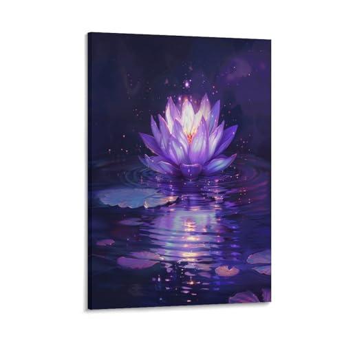 FUYUETTG Kunstdruck auf Leinwand, Motiv: Wasserlous, schöne Blume, Natur, rustikaler Gemälde, Druck auf strukturierter Leinwand, Wandposter, Kunstwerk für Wohnzimmer, Schlafzimmer, Büro, Dekorrahmen FUYUETTG Kunstdruck auf Leinwand, Motiv: Wasserlous, schöne Blume, Natur, rustikaler Gemälde, Druck auf strukturierter Leinwand, Wandposter, Kunstwerk für Wohnzimmer, Schlafzimmer, Büro, Dekorrahmen von FUYUETTG