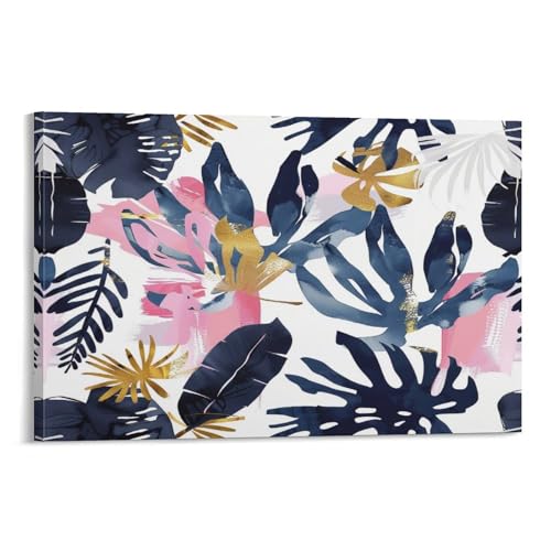 FUYUETTG Kunstdruck auf Leinwand, Motiv: bunte Blätter, natürliche tropische Pflanzen, Gemälde auf strukturierter Leinwand, Wandposter, Kunstwerk für Wohnzimmer, Schlafzimmer, Büro, Dekorrahmen, 50 x FUYUETTG Kunstdruck auf Leinwand, Motiv: bunte Blätter, natürliche tropische Pflanzen, Gemälde auf strukturierter Leinwand, Wandposter, Kunstwerk für Wohnzimmer, Schlafzimmer, Büro, Dekorrahmen, 50 x von FUYUETTG