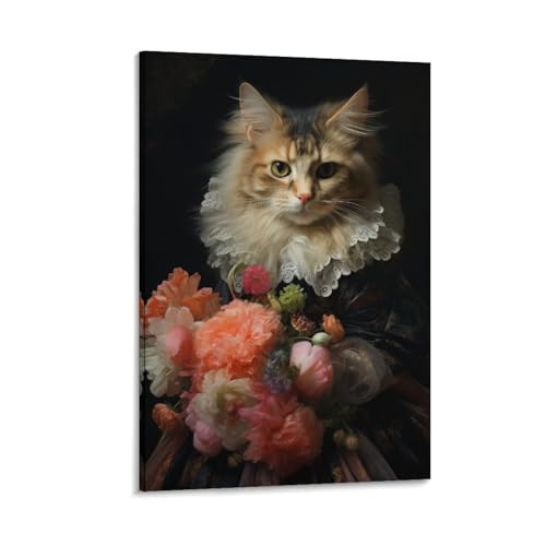 FUYUETTG Kunstdruck auf Leinwand, Motiv: bunte niedliche Katze, abstrakte Blumen, schöne Tiere, Gemälde auf strukturierter Leinwand, Wandposter, Kunstwerk für Wohnzimmer, Schlafzimmer, Büro FUYUETTG Kunstdruck auf Leinwand, Motiv: bunte niedliche Katze, abstrakte Blumen, schöne Tiere, Gemälde auf strukturierter Leinwand, Wandposter, Kunstwerk für Wohnzimmer, Schlafzimmer, Büro von FUYUETTG