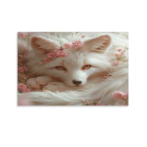 FUYUETTG Kunstdruck auf Leinwand, Motiv: schöner Fuchs, rustikaler Blumen-Druck auf strukturierter Leinwand, Wandposter, Kunstwerk für Wohnzimmer, Schlafzimmer, Büro, Dekoration, ungerahmt, 50 x 75 cm FUYUETTG Kunstdruck auf Leinwand, Motiv: schöner Fuchs, rustikaler Blumen-Druck auf strukturierter Leinwand, Wandposter, Kunstwerk für Wohnzimmer, Schlafzimmer, Büro, Dekoration, ungerahmt, 50 x 75 cm von FUYUETTG