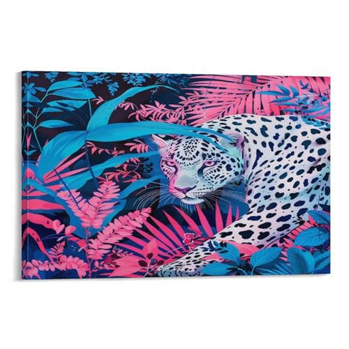 FUYUETTG Kunstdruck auf Leinwand, Motiv: tropischer Leopardenmuster, rustikale Naturpflanzen, Wildtiergemälde auf strukturierter Leinwand, Wandposter, Kunstwerk für Wohnzimmer, Schlafzimmer, Büro FUYUETTG Kunstdruck auf Leinwand, Motiv: tropischer Leopardenmuster, rustikale Naturpflanzen, Wildtiergemälde auf strukturierter Leinwand, Wandposter, Kunstwerk für Wohnzimmer, Schlafzimmer, Büro von FUYUETTG