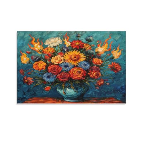 FUYUETTG Kunstdruck auf Leinwand, Vintage-Blume, Aquarell, Vase, Blumenstrauß, Gemälde, Druck auf strukturierter Leinwand, Wandposter, Kunstwerk für Wohnzimmer, Schlafzimmer, Büro, Dekoration FUYUETTG Kunstdruck auf Leinwand, Vintage-Blume, Aquarell, Vase, Blumenstrauß, Gemälde, Druck auf strukturierter Leinwand, Wandposter, Kunstwerk für Wohnzimmer, Schlafzimmer, Büro, Dekoration von FUYUETTG