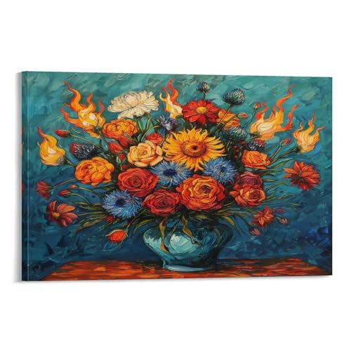 FUYUETTG Kunstdruck auf Leinwand, Vintage-Blume, Aquarell, Vase, Blumenstrauß, Gemälde, Druck auf strukturierter Leinwand, Wandposter, Kunstwerk für Wohnzimmer, Schlafzimmer, Büro, Dekorrahmen, 30 x FUYUETTG Kunstdruck auf Leinwand, Vintage-Blume, Aquarell, Vase, Blumenstrauß, Gemälde, Druck auf strukturierter Leinwand, Wandposter, Kunstwerk für Wohnzimmer, Schlafzimmer, Büro, Dekorrahmen, 30 x von FUYUETTG