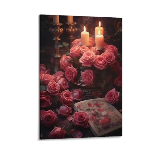 FUYUETTG Leinwand-Kunst, Bauernhaus-Rosen, schöne Blumen, romantischer Maldruck auf strukturierter Leinwand, Wandposter, Kunstwerk für Wohnzimmer, Schlafzimmer, Büro, Dekorrahmen, 60 x 90 cm FUYUETTG Leinwand-Kunst, Bauernhaus-Rosen, schöne Blumen, romantischer Maldruck auf strukturierter Leinwand, Wandposter, Kunstwerk für Wohnzimmer, Schlafzimmer, Büro, Dekorrahmen, 60 x 90 cm von FUYUETTG