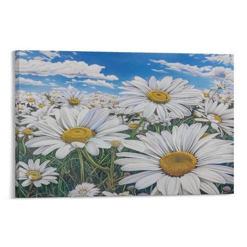 FUYUETTG Leinwand-Kunstdruck mit Gänseblümchen-Motiv, Natur-Weiß, Blumenlandschaft, Gemälde auf strukturierter Leinwand, Wandposter, Kunstwerk für Wohnzimmer, Schlafzimmer, Büro, Dekorrahmen, 30 x 45 FUYUETTG Leinwand-Kunstdruck mit Gänseblümchen-Motiv, Natur-Weiß, Blumenlandschaft, Gemälde auf strukturierter Leinwand, Wandposter, Kunstwerk für Wohnzimmer, Schlafzimmer, Büro, Dekorrahmen, 30 x 45 von FUYUETTG