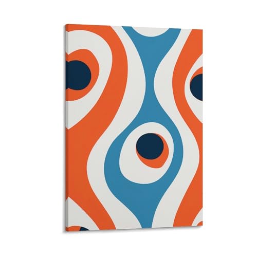 FUYUETTG Leinwand-Kunstdruck mit abstraktem Muster, Blau-Orange, geometrisches Gemälde, Gemälde auf strukturierter Leinwand, Wandposter, Kunstwerk für Wohnzimmer, Schlafzimmer, Büro, Dekorrahmen, 60 x FUYUETTG Leinwand-Kunstdruck mit abstraktem Muster, Blau-Orange, geometrisches Gemälde, Gemälde auf strukturierter Leinwand, Wandposter, Kunstwerk für Wohnzimmer, Schlafzimmer, Büro, Dekorrahmen, 60 x von FUYUETTG