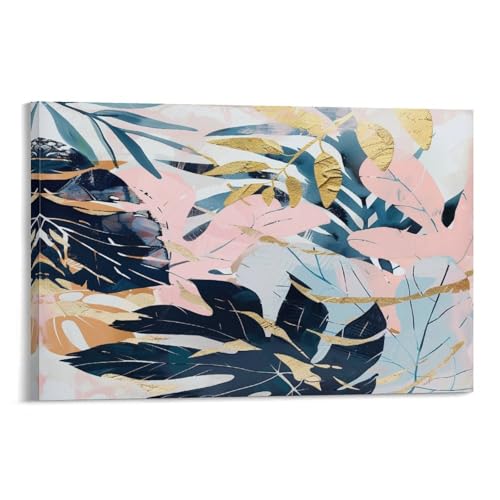 FUYUETTG Leinwand-Kunstdruck mit abstrakten Pflanzen, goldschwarze Blätter, Gemälde auf strukturierter Leinwand, Wandposter, Kunstwerk für Wohnzimmer, Schlafzimmer, Büro, Dekorrahmen, 50 x 75 cm FUYUETTG Leinwand-Kunstdruck mit abstrakten Pflanzen, goldschwarze Blätter, Gemälde auf strukturierter Leinwand, Wandposter, Kunstwerk für Wohnzimmer, Schlafzimmer, Büro, Dekorrahmen, 50 x 75 cm von FUYUETTG