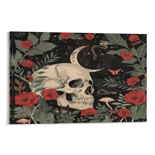 FUYUETTG Leinwandbild, Motiv: Horror-Schädel, Motiv: Roter Mohn, Gartenlandschaft, Gemälde auf strukturierter Leinwand, Wandposter, Kunstwerk für Wohnzimmer, Schlafzimmer, Büro, Dekorrahmen, 50 x 75 FUYUETTG Leinwandbild, Motiv: Horror-Schädel, Motiv: Roter Mohn, Gartenlandschaft, Gemälde auf strukturierter Leinwand, Wandposter, Kunstwerk für Wohnzimmer, Schlafzimmer, Büro, Dekorrahmen, 50 x 75 von FUYUETTG