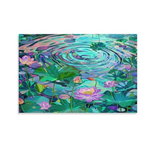 FUYUETTG Lotus-Teichblumen, Leinwand-Kunst, abstrakte natürliche Pflanzen, Gemälde auf strukturierter Leinwand, Wandposter, Kunstwerk für Wohnzimmer, Schlafzimmer, Büro, Dekoration, ungerahmt 20 x 30 FUYUETTG Lotus-Teichblumen, Leinwand-Kunst, abstrakte natürliche Pflanzen, Gemälde auf strukturierter Leinwand, Wandposter, Kunstwerk für Wohnzimmer, Schlafzimmer, Büro, Dekoration, ungerahmt 20 x 30 von FUYUETTG