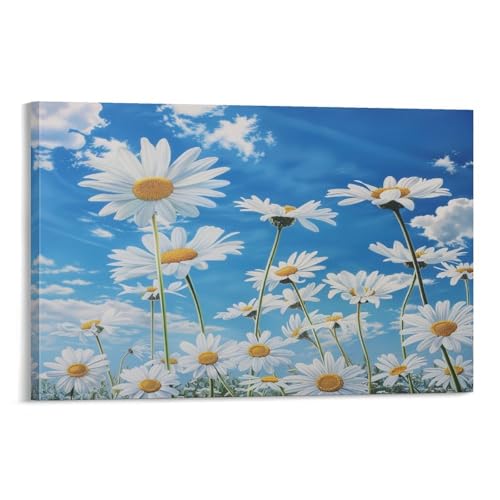 FUYUETTG Moderne Gänseblümchen-Wandkunst, Blumenpflanzen, schöner Blumengemälde auf strukturierter Leinwand, Wandposter, Kunstwerk für Wohnzimmer, Schlafzimmer, Büro, Dekorrahmen, 40 x 60 cm FUYUETTG Moderne Gänseblümchen-Wandkunst, Blumenpflanzen, schöner Blumengemälde auf strukturierter Leinwand, Wandposter, Kunstwerk für Wohnzimmer, Schlafzimmer, Büro, Dekorrahmen, 40 x 60 cm von FUYUETTG