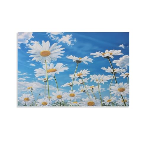 FUYUETTG Moderne Gänseblümchen-Wandkunst, Blumenpflanzen, schöner Blumengemälde auf strukturierter Leinwand, Wandposter, Kunstwerk für Wohnzimmer, Schlafzimmer, Büro, ungerahmt, 60 x 90 cm FUYUETTG Moderne Gänseblümchen-Wandkunst, Blumenpflanzen, schöner Blumengemälde auf strukturierter Leinwand, Wandposter, Kunstwerk für Wohnzimmer, Schlafzimmer, Büro, ungerahmt, 60 x 90 cm von FUYUETTG