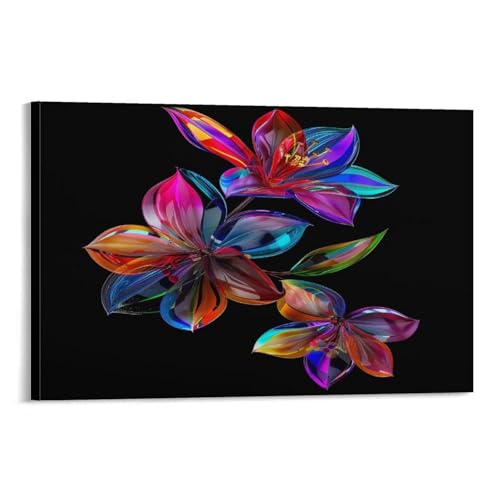 FUYUETTG Moderne Glasblumen, Leinwand-Kunst, wunderschöner, heller Blumengemälde auf strukturierter Leinwand, Wandposter, Kunstwerk für Wohnzimmer, Schlafzimmer, Büro, Dekorrahmen, 30 x 45 cm FUYUETTG Moderne Glasblumen, Leinwand-Kunst, wunderschöner, heller Blumengemälde auf strukturierter Leinwand, Wandposter, Kunstwerk für Wohnzimmer, Schlafzimmer, Büro, Dekorrahmen, 30 x 45 cm von FUYUETTG