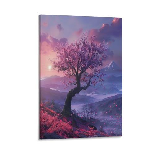 FUYUETTG Moderne Kirschblüten-Leinwandkunst, Natur, Sonnenaufgang, Baumlandschaft, Gemälde auf strukturierter Leinwand, Wandposter, Kunstwerk für Wohnzimmer, Schlafzimmer, Büro, Dekorrahmen, 20 x 30 FUYUETTG Moderne Kirschblüten-Leinwandkunst, Natur, Sonnenaufgang, Baumlandschaft, Gemälde auf strukturierter Leinwand, Wandposter, Kunstwerk für Wohnzimmer, Schlafzimmer, Büro, Dekorrahmen, 20 x 30 von FUYUETTG