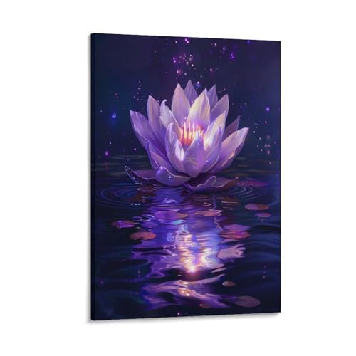 FUYUETTG Rustikale Blumen-Leinwandkunst, Natur-Fantasie-Lotusblumen-Gemälde auf strukturierter Leinwand, Wandposter, Kunstwerk für Wohnzimmer, Schlafzimmer, Büro, Dekorrahmen, 60 x 90 cm FUYUETTG Rustikale Blumen-Leinwandkunst, Natur-Fantasie-Lotusblumen-Gemälde auf strukturierter Leinwand, Wandposter, Kunstwerk für Wohnzimmer, Schlafzimmer, Büro, Dekorrahmen, 60 x 90 cm von FUYUETTG