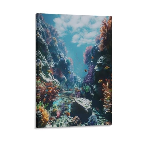 FUYUETTG Rustikale Korallenfisch-Leinwandkunst, Ozean-Tiere, Naturlandschaftsmalerei auf strukturierter Leinwand, Wandposter, Kunstwerk für Wohnzimmer, Schlafzimmer, Büro, Dekorrahmen, 20 x 30 cm FUYUETTG Rustikale Korallenfisch-Leinwandkunst, Ozean-Tiere, Naturlandschaftsmalerei auf strukturierter Leinwand, Wandposter, Kunstwerk für Wohnzimmer, Schlafzimmer, Büro, Dekorrahmen, 20 x 30 cm von FUYUETTG