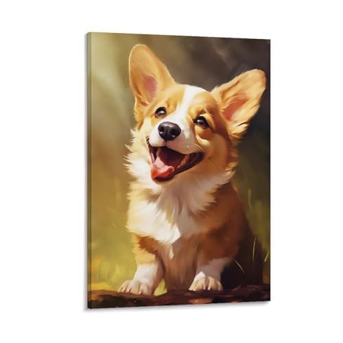 FUYUETTG Rustikaler Landhaus-Hund auf Leinwand, moderner Cartoon-Tiergemälde auf strukturierter Leinwand, Wandposter, Kunstwerk für Wohnzimmer, Schlafzimmer, Büro, Dekorrahmen, 50 x 75 cm FUYUETTG Rustikaler Landhaus-Hund auf Leinwand, moderner Cartoon-Tiergemälde auf strukturierter Leinwand, Wandposter, Kunstwerk für Wohnzimmer, Schlafzimmer, Büro, Dekorrahmen, 50 x 75 cm von FUYUETTG
