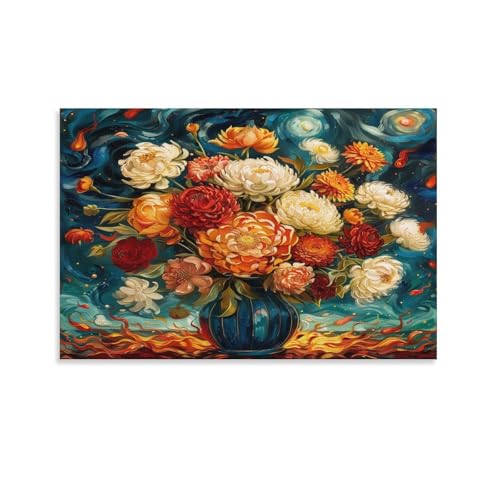 FUYUETTG Vase, Blume, Leinwand, Wandkunst, rustikaler Naturstrauß, abstrakter Kunstdruck auf strukturierter Leinwand, Wandposter, Kunstwerk für Wohnzimmer, Schlafzimmer, Büro, Dekoration, ungerahmt 60 FUYUETTG Vase, Blume, Leinwand, Wandkunst, rustikaler Naturstrauß, abstrakter Kunstdruck auf strukturierter Leinwand, Wandposter, Kunstwerk für Wohnzimmer, Schlafzimmer, Büro, Dekoration, ungerahmt 60 von FUYUETTG